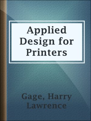cover image of Applied Design for Printers